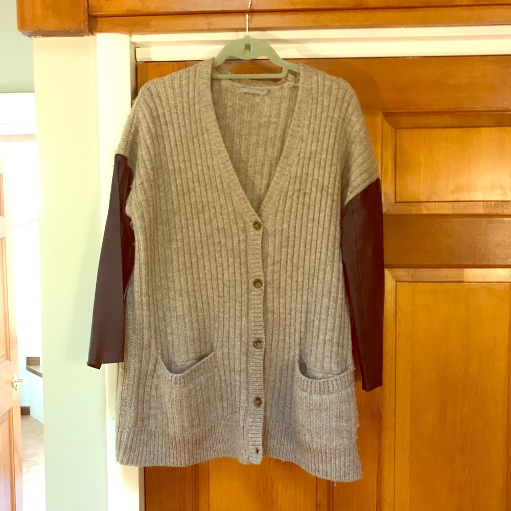 COS Oversized Wool and Leather Cardigan sz S